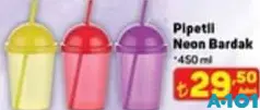 PİPETLİ NEON BARDAK 450 ML PİPETLİ NEON BARDAK 450 ML